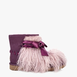 Ugg Classic Mini Mongolian Klassiska Stövlar Dam Rosa (243895NHP)